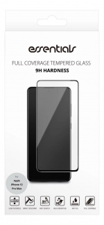 Essentials iPhone 12 Pro Max, Tempered Glass, full fit, Black Essentials iPhone 12 Pro Max, Tempered Glass, full fit, Black