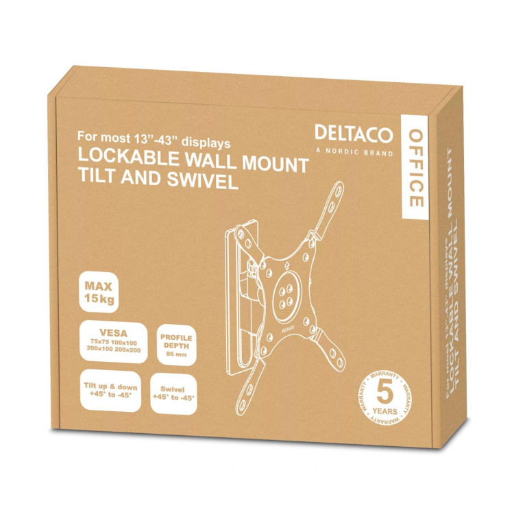 DELTACO Office lukittuva näytön seinäteline,13 DELTACO Office lukittuva näytön seinäteline,13