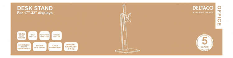 DELTACO OFFICE vapaasti seisova näytön pöytäteline, 17 DELTACO OFFICE vapaasti seisova näytön pöytäteline, 17