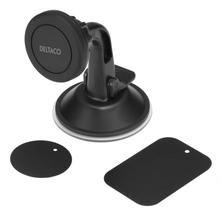 DELTACO magnetic car holder, suction mount, for mobile phone, black DELTACO magnetic car holder, suction mount, for mobile phone, black