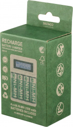 DELTACO Ultimate Ni-Mh USB charger with 4 x AA batteries DELTACO Ultimate Ni-Mh USB charger with 4 x AA batteries