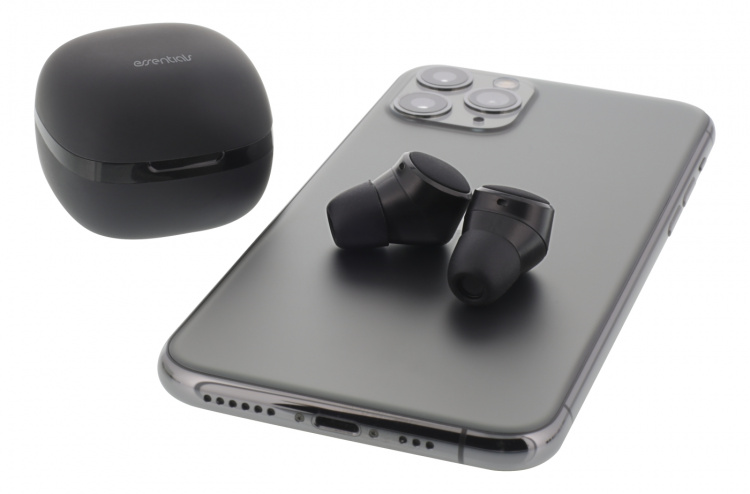 Essentials True Wireless Stereo in-ear, IPX6, dual earbuds, Musta