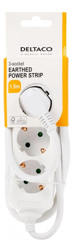 DELTACO outlet 3xCEE 7/3 1xCEE 7/7 1,5m white