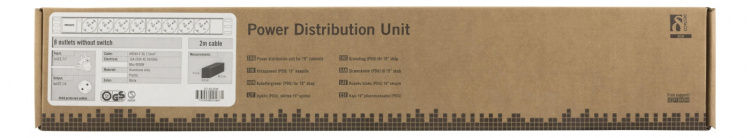 DELTACO virtapaneeli, 8xCEE 7/4, 1xCEE 7/7, 2m kaapeli, valkoinen