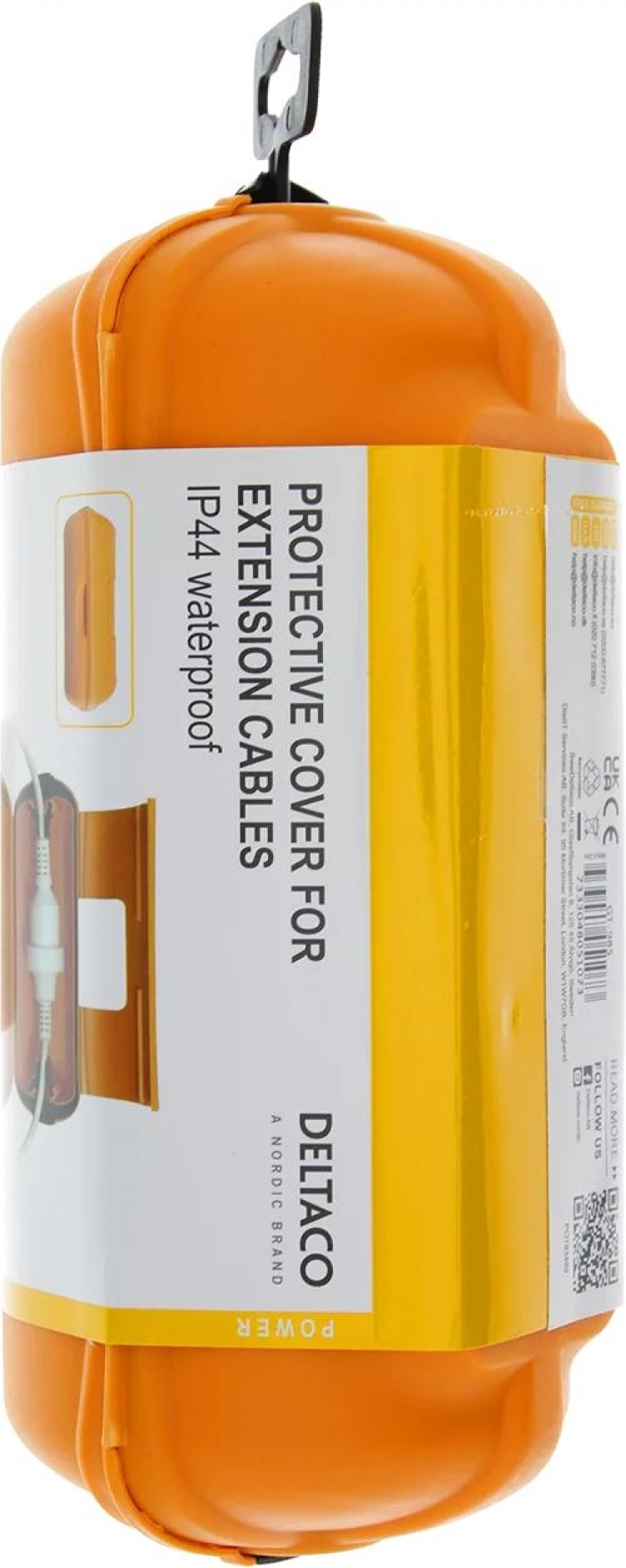 DELTACO yksiosaisen jatkojohdon suojarasia, vedenkestävä, oranssi DELTACO yksiosaisen jatkojohdon suojarasia, vedenkestävä, oranssi