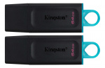 Kingston 64GB USB3.2 Gen 1 DataTraveler Exodia (Black + Teal) - 2 Pcs Kingston 64GB USB3.2 Gen 1 DataTraveler Exodia (Black + Teal) - 2 Pcs