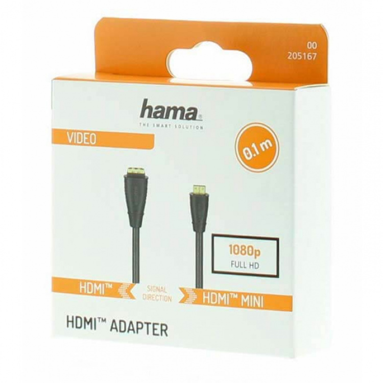 Hama Adapter HDMI Type C-A Plug-Socket Gold Plated Black Hama Adapter HDMI Type C-A Plug-Socket Gold Plated Black