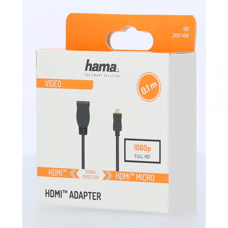 Hama Adapter HDMI Type D-A Plug-Socket Gold Plated Black