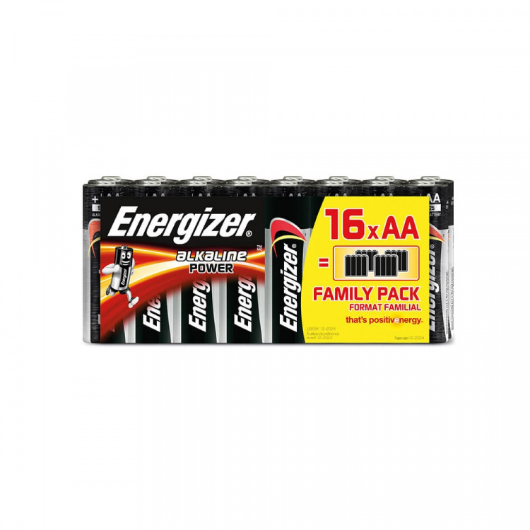 ENERGIZER Battery AA/LR6 Alkaline Power 16-pack