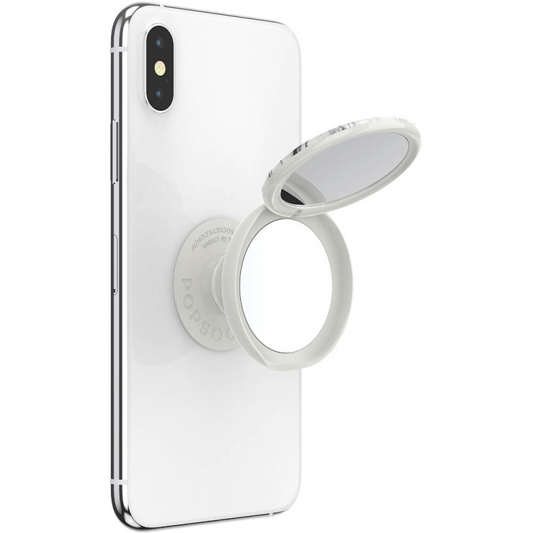 POPSOCKETS Mirror Dove White Marble Gloss Irrotettava Grip Telinetoiminnolla LUXE PopMirror