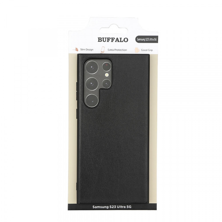 Buffalo Back cover PU Samsung S23 5G Ultra Black