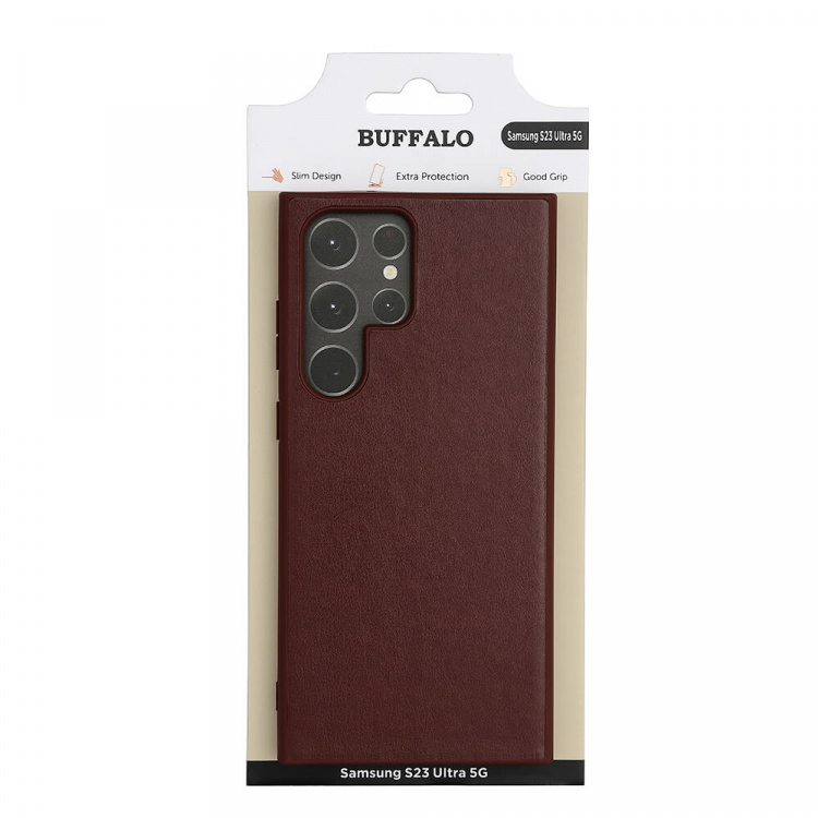 Buffalo Back cover PU Samsung S23 5G Ultra Brown Buffalo Back cover PU Samsung S23 5G Ultra Brown