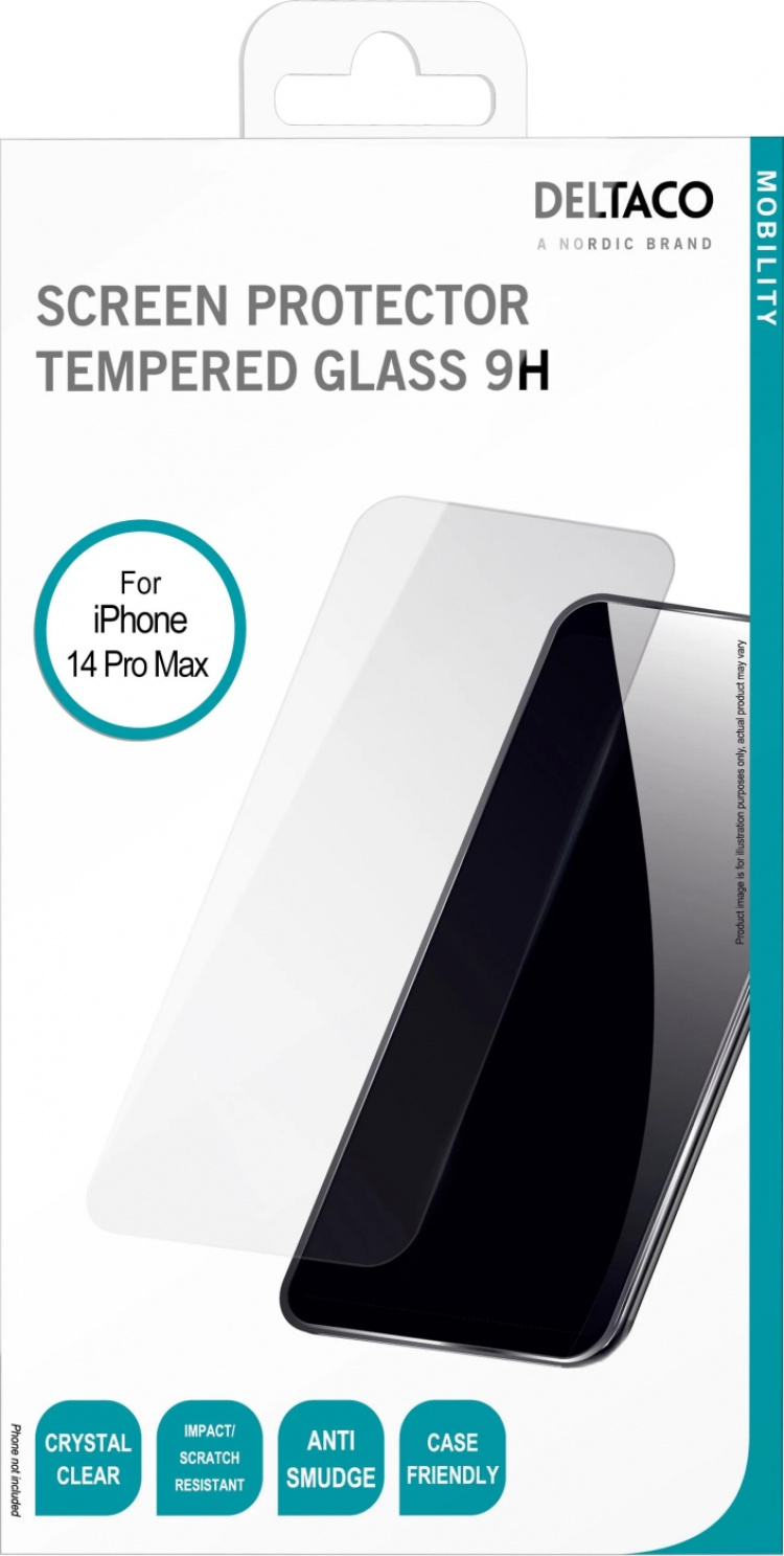 DELTACO screen protector, iPhone 14 Pro Max, 2.5D DELTACO screen protector, iPhone 14 Pro Max, 2.5D
