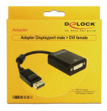 Delock Adapter Displayport 1.1 male > DVI female Passive black Delock Adapter Displayport 1.1 male > DVI female Passive black