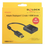 Delock Adapter Displayport 1.2 male to HDMI female, 4K, active, black