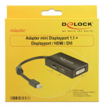 Delock Adapter mini Displayport 1.1 ma to Displayport/HDMI/DVI, black Delock Adapter mini Displayport 1.1 ma to Displayport/HDMI/DVI, black