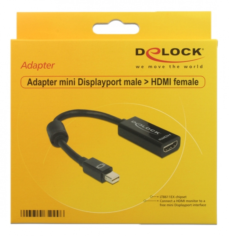 Delock Adapter mini Displayport 1.1 male > HDMI female Passive black