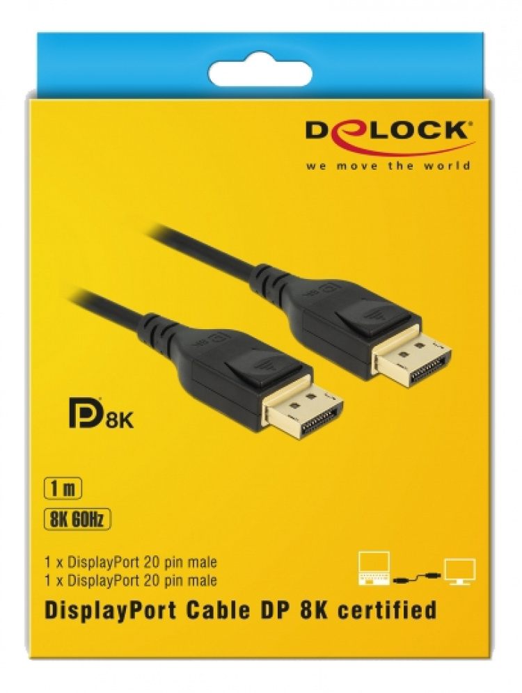 DisplayPort cable 8K 60 Hz 1m DP 8K certified