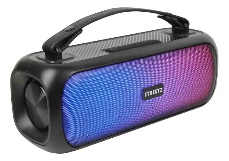 STREETZ BT Boombox 2x 7.5 W, IPX5, AUX, USB flash, LED, black STREETZ BT Boombox 2x 7.5 W, IPX5, AUX, USB flash, LED, black
