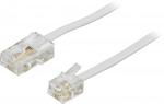 Modulaarikaapeli, 8P4C(RJ45) > 6P4C(RJ11),3 m, valkoinen