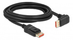 Delock DisplayPort cable male straight to male 90° downwards angled 8K 60Hz 3m, svart Delock DisplayPort cable male straight to male 90° downwards angled 8K 60Hz 3m, svart