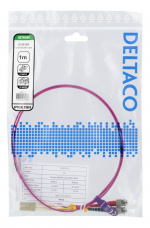 DELTACO kuitukaapeli, 1m, LC-ST Duplex, 50/125, vaaleanpunainen DELTACO kuitukaapeli, 1m, LC-ST Duplex, 50/125, vaaleanpunainen
