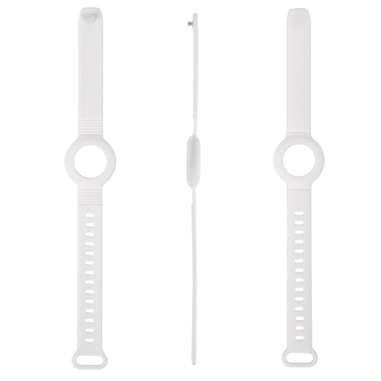 DELTACO Apple AirTagin ranneke, silikonia, säädettävä koko, valkoinen DELTACO Apple AirTagin ranneke, silikonia, säädettävä koko, valkoinen