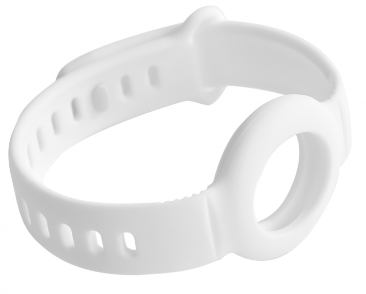 DELTACO Apple AirTagin ranneke, silikonia, säädettävä koko, valkoinen DELTACO Apple AirTagin ranneke, silikonia, säädettävä koko, valkoinen