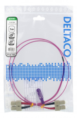 DELTACO kuitukaapeli, 1m, SC-SC Duplex, 50/125, vaaleanpunainen DELTACO kuitukaapeli, 1m, SC-SC Duplex, 50/125, vaaleanpunainen