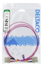 DELTACO kuitukaapeli, 2m, SC-SC Duplex, 50/125, vaaleanpunainen DELTACO kuitukaapeli, 2m, SC-SC Duplex, 50/125, vaaleanpunainen