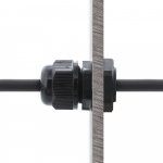 DELTACO S/FTP Cat6a laitekaapeli, 1m, IP68, PG13.5, musta