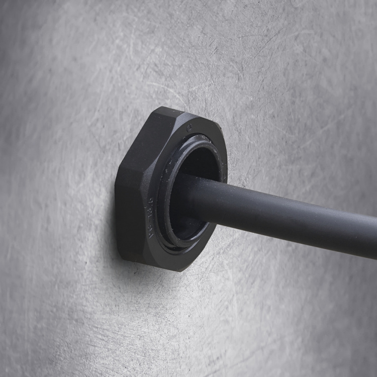 DELTACO S/FTP Cat6a laitekaapeli, 1m, IP68, PG13.5, musta