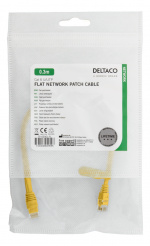 DELTACO U/UTP Cat6 laitekaapeli, litteä, 0,3m, 250MHz, keltainen DELTACO U/UTP Cat6 laitekaapeli, litteä, 0,3m, 250MHz, keltainen