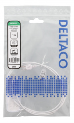 DELTACO laitekaapeli, U/FTP, Cat6, ohut, 1m, 500MHz, LSZH, valkoinen DELTACO laitekaapeli, U/FTP, Cat6, ohut, 1m, 500MHz, LSZH, valkoinen