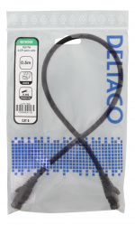 DELTACO laitekaapeli, U/UTP, Cat6, 0,5m, monilank., 24AWG, LSZH, musta