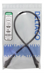 DELTACO laitekaapeli, U/UTP, Cat6, 0,5m, monilank., 24AWG, LSZH, musta