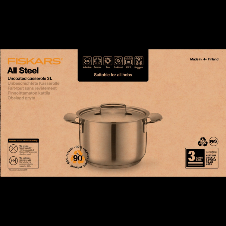Fiskars All Steel gryta 3,0L Fiskars All Steel gryta 3,0L