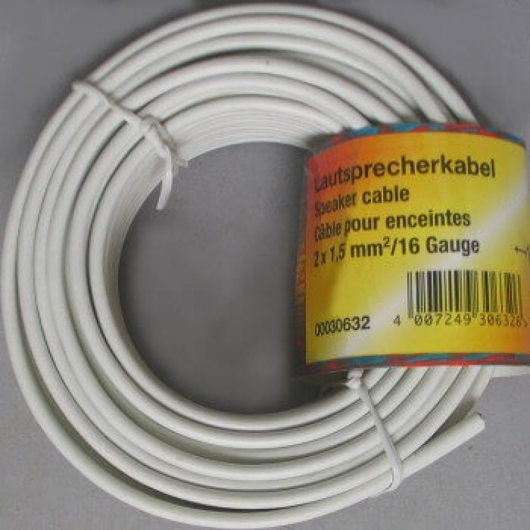 Hama Kaiutinjohto 2x1.5mm2 10m Valkoinen