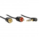 Hama Johto Audio 3.5mm-2xRCA Kulmassa Kelattu 0.75m Kulta/Musta Hama Johto Audio 3.5mm-2xRCA Kulmassa Kelattu 0.75m Kulta/Musta