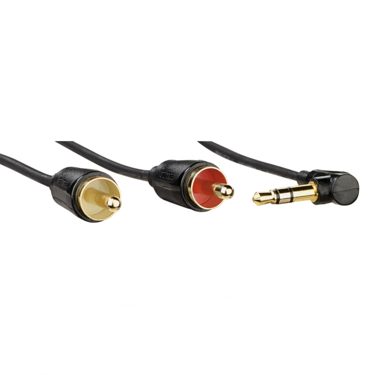 Hama Johto Audio 3.5mm-2xRCA Kulmassa Kelattu 0.75m Kulta/Musta Hama Johto Audio 3.5mm-2xRCA Kulmassa Kelattu 0.75m Kulta/Musta