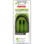 Hama Kabel Audio 3.5mm-3.5mm Flexislim Guld Svart 1.5m