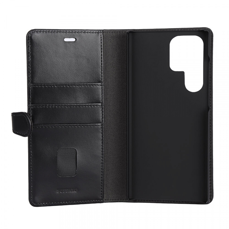 Buffalo 2in1 Wallet Leather 3 card Samsung S23 5G Ultra Black