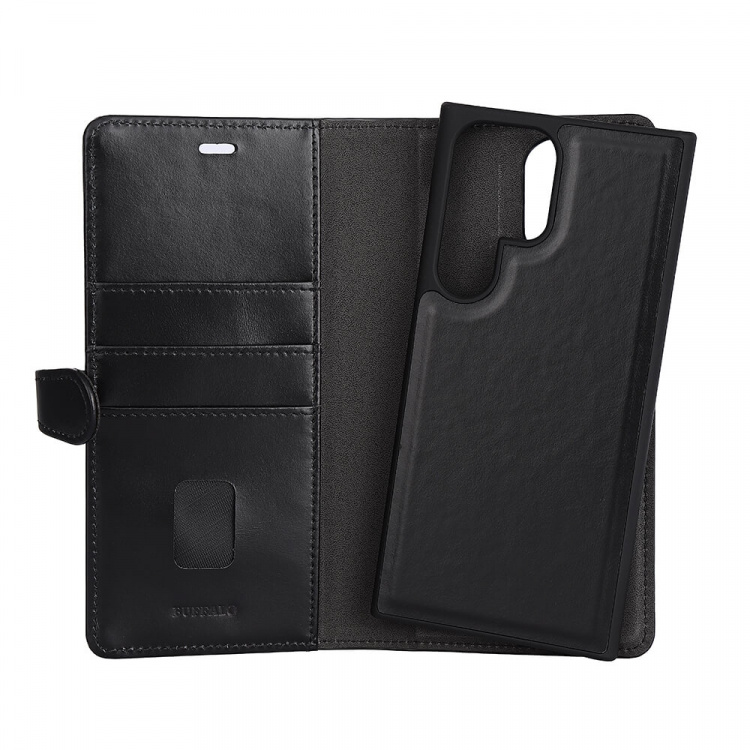 Buffalo 2in1 Wallet Leather 3 card Samsung S23 5G Ultra Black