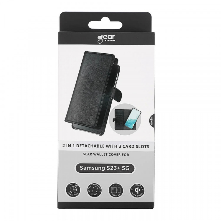 Gear 2in1 Wallet 3 card Samsung S23+ 5G Black