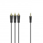 Hama Kabel 4pin 3.5mm-3xRCA Guld Svart 1.5m Hama Kabel 4pin 3.5mm-3xRCA Guld Svart 1.5m