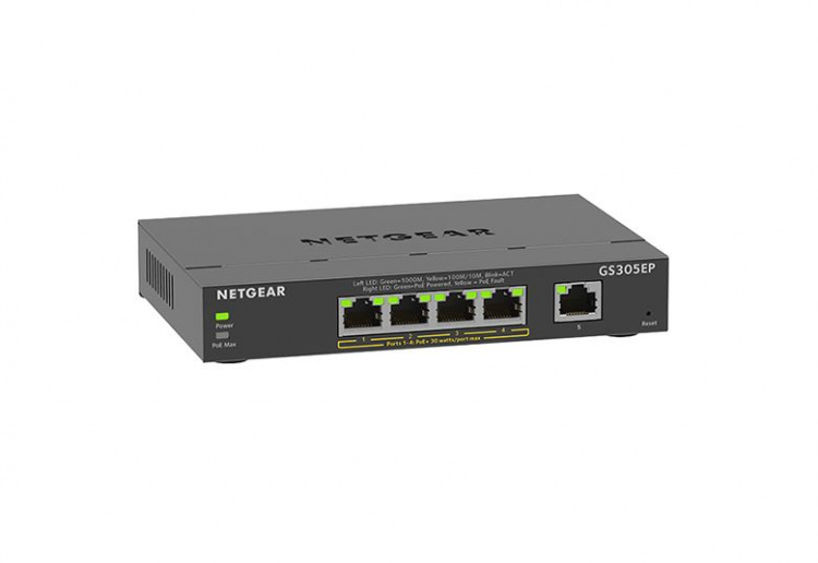Netgear 5PT GE PLUS SWCH W/ POE+ Netgear 5PT GE PLUS SWCH W/ POE+