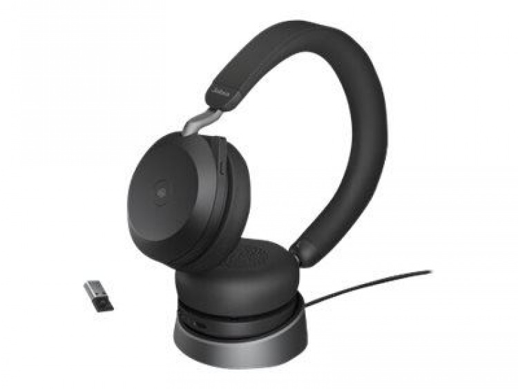 Jabra Office Trådade Hörlurar med Laddställ, Jabra Evolve2 75 Link380a Ms Stereo, Black Jabra Office Trådade Hörlurar med Laddställ, Jabra Evolve2 75 Link380a Ms Stereo, Black