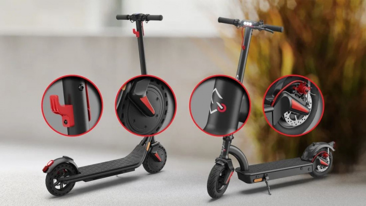 Sharp EM-KS2AEU-B - Sähköskootteri, jossa on sisäänrakennettu näyttö, kaksoisjousitus takana ja sovellusohjaus Sharp EM-KS2AEU-B - Sähköskootteri, jossa on sisäänrakennettu näyttö, kaksoisjousitus takana ja sovellusohjaus