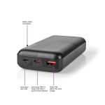 Nedis Virtapankki | 20000 mAh | 1.5 / 2.0 / 3.0 A | Lähtöliitäntöjen määrä: 2 | Lähtöliitäntä: 1x USB-A / 1x USB-C™ | Sisääntulon liitäntä: 1x Micro USB / 1x USB-C™ | PD2.0 18W | Litium-Polymeeri Nedis Virtapankki | 20000 mAh | 1.5 / 2.0 / 3.0 A | Lähtöliitäntöjen määrä: 2 | Lähtöliitäntä: 1x USB-A / 1x USB-C™ | Sisääntulon liitäntä: 1x Micro USB / 1x USB-C™ | PD2.0 18W | Litium-Polymeeri