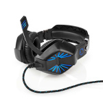 Nedis Peliheadset | Over-Ear-kuulokkeet | Stereo | USB Type-A / 2x 3.5 mm | Kokoontaitettava Mikrofoni | 2.20 m | LED